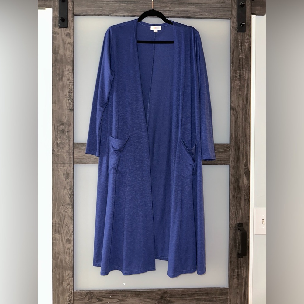 LuLaRoe Sarah medium blue duster Cardigan